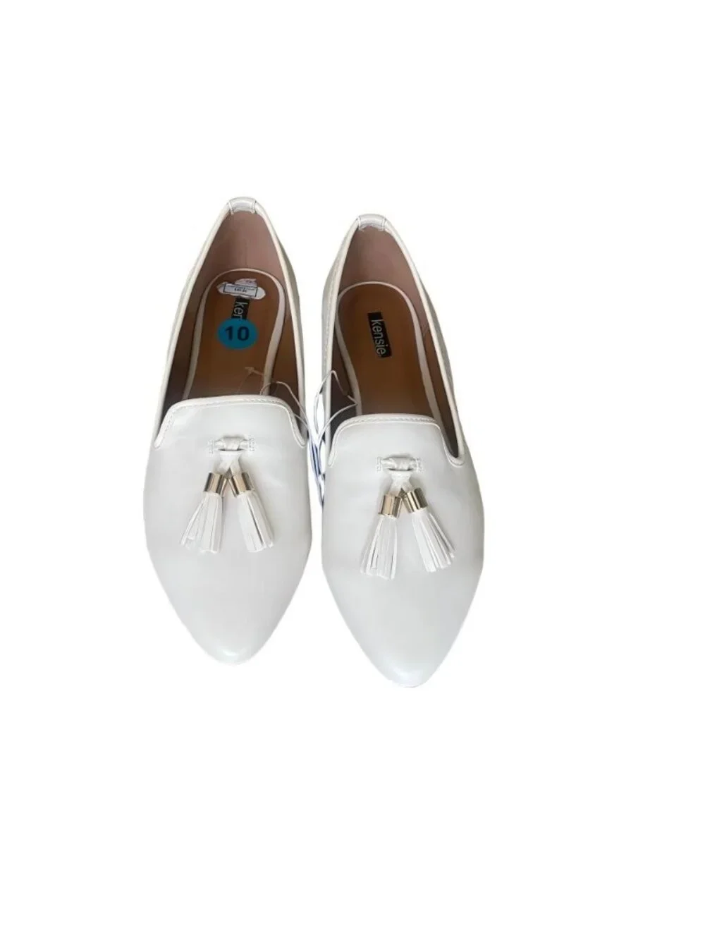 Kensie Gallia White Tassel Loafer